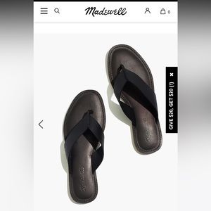 Madewell black leather thong/flip flop